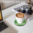 thumbnail image 6 of St. Patrick's Day Coasters Set of 2, Absorbent Coasters for Drinks, Lucky Shamrock Grasses Green Plaid Coaster for Desk Coffee Table Protection, Home Decor House Warming Gifts 4", 6 of 8