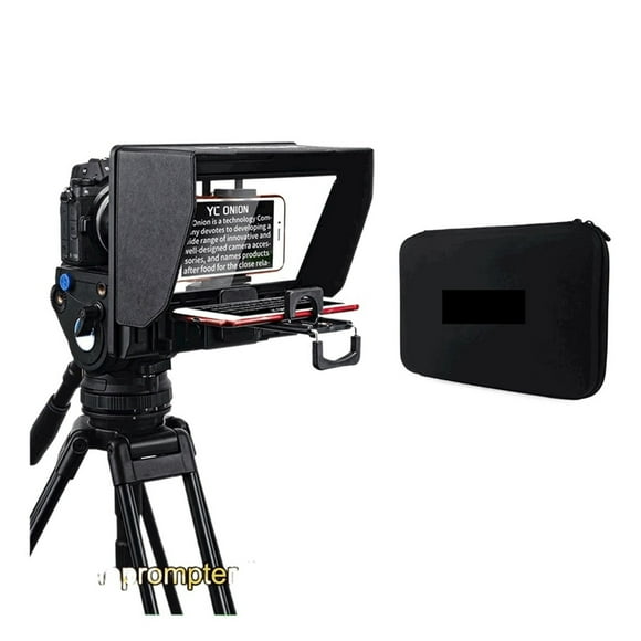 Teleprompter For Tablet Smart Phone Camera Portable Teleprompter Kit With Remote Control & Lens Adapter Rings Ultra-wide-angle ,Easy setup, Desktop controlled