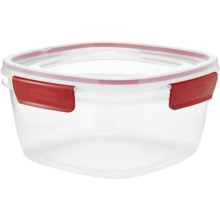 Rubbermaid Food Storage Container with Easy Find Lid, Red/Clear, 14 Cup