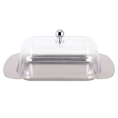 ACDANC 1pc Stainless Steel Bread Tray Butter Dish Butter Keeper Butter Storage Dish with Clear Lid