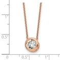 thumbnail image 5 of Sterling Silver Rose-tone Polished 8mm White CZ 18 inch Necklace, 5 of 5