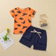 thumbnail image 2 of Ropa Para Bebé (Niño O Niña), Traje Para Niño Pequeño, Pantalones Cortos De Manga Corta Con Estampado De Dinosaurio De Dibujos Animados A La Moda, Traje Naranja Odeerbi LM103-11365, 2 of 9
