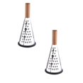 thumbnail image 1 of Oleegame 2PC Multifunctional Wiper For Home Cheese Grater Wooden Handle Vegetable Grater Kitchen Three Sided Conical Planer Silver, 1 of 8