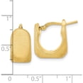 thumbnail image 4 of Ss/Gold Plated Sterling Silver Gold-Plated Brushed And Hollow Square Hoop Earrings (Width 14.4) (Length 15.5) - Jbsp, 4 of 5