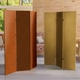 thumbnail image 7 of Oriental Furniture 6 ft. Tall Double Sided Leather Pattern Print Canvas Room Divider, 7 of 7