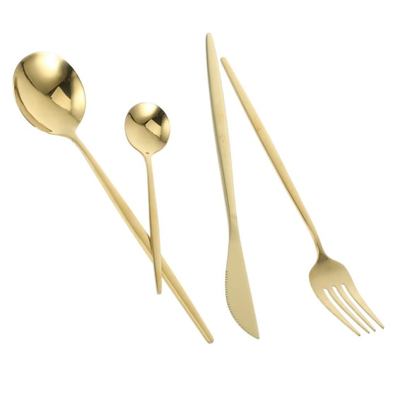 WHAMVOX 1 Set Golden Utensils Set for Catering Industry Family Dinners Weddings 11.8x0.6x0.1in