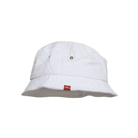 White Bucket Hat - City Hunter White Bucket Outdoor Hat - Medium/Large