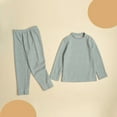 thumbnail image 5 of Mgmyaa Unisex Kids Solid Color Long Sleeve Thermal Underwear Set for Boys Girls - Fall Winter Pajamas & Homewear Base Layer (Ages 1-14 Years), 5 of 5