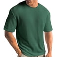 thumbnail image 2 of Homenesgenics Mens Shirts Men Tops T Shirts for Man Men's Summer Solid Round Neck Short Sleeved Knitted T-Shirt Green M, 2 of 6