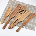 thumbnail image 2 of Spurtle Set, Spurtles Kitchen Gadgets As Seen On TV, 5PCS Acacia Wooden Spatula Spoon Utensil Set For Cooking, Stirring, Mixing, 2 of 4
