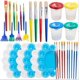 thumbnail image 1 of Kit de herramientas de pintura, 34 Uds., suministros de pintura que incluyen vasos para pintura con tapas, bandeja de paleta, juego de pinceles para bolígrafos de pintura de varios tamaños para n, 1 of 5