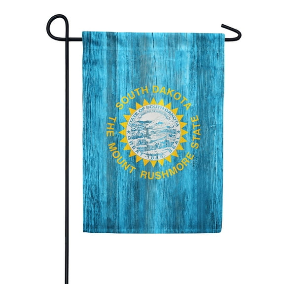 America Forever South Dakota State Flag 12.5 x 18 Inch Double Sided Outdoor Yard Decorative USA Vintage Wood State of South Dakota Garden Flag, Made in the USA