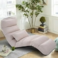 thumbnail image 2 of Adjustable Folding Lazy Sofa Chair, 5-Position Lounge Couch, Back Support, Foldable Floor Sofa Bed, Ideal for Gaming, Sleeping, Relaxing, Reading (Beige), 2 of 8