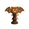 thumbnail image 3 of White Bat Tealight Candle Holder, Farmhouse Halloween Pumpkin Tea Light Candle Holders Decor, Fall Tables Centerpieces for Thanksgiving & Halloween Party, 3 of 6