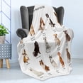 thumbnail image 4 of Dog Soft Flannel Fleece Throw Blanket, Group Different Puppy Breeds Family Type Species Dalmatian Husky Bulldog Image Print, Cozy Plush for Indoor and Outdoor Use, 60" x 80", Multicolor, by Ambesonne, 4 of 5