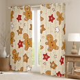 thumbnail image 2 of Castle Fairy Teenagers Gingerbread Man Curtains Pack of 2 (42x84 Each),Stars Print Curtains Blackout,Happy New Year Bedroom Curtains,Breathable Home Decor, 2 of 6