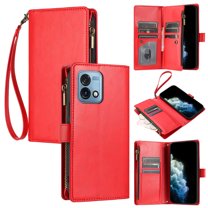Cowithday Moto G Stylus 5G 2023 Case, Crossbody Wallet Phone Case Cover with Card Holder Wrist Strap Shoulder Strap Kickstand Zipper Purse Magnetic Clasp for Motorola Moto G Stylus 5G 2023, Red