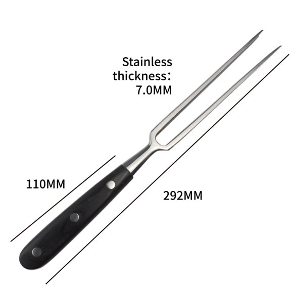 50 Pcs en Vrac Fourchettes à Viande en Acier Inoxydable avec Poignées en Bois Noir - Outils de Grillade Extérieurs de Qualité Commerciale pour Trancher les Viandes, Qualité Européenne d'Exportation du Fabricant Direct