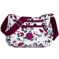 thumbnail image 1 of Bolso bandolera multibolsillos de nailon con diseño floral para mujer, bolso de hombro de viaje, carteras de mano para mujer, 1 of 6