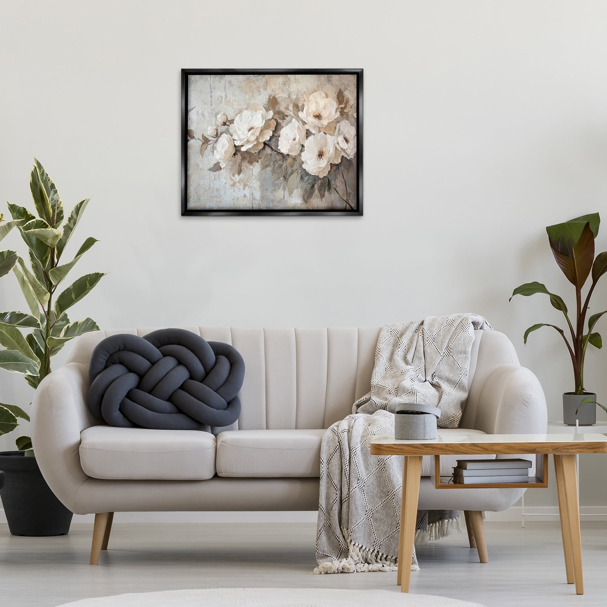 Stupell Industries Summer Daze Blossoms Plants & Flowers Painting Black Floater Framed Canvas Art Print Wall Art, 31 x 25