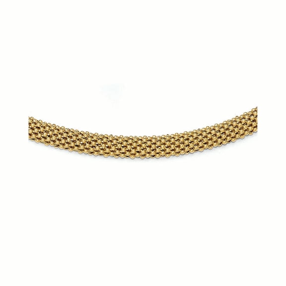 Sterling Silver Gold-tone Polished Mesh Necklace