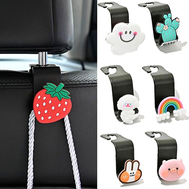 Gancho de asiento creativo de CARBONLIKE, gancho de decoración para asiento trasero, gancho trasero para asiento de coche, lindo