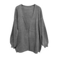 thumbnail image 5 of VISALY Chunky Cardigan Sweaters Oversized Sweaters Zip Up Long Lantern Sleeve Open Front Casual Soft Knit Cardigan Sweater Outerwear Tunic Tops Sweatshirts Loose Fit Basicsweatshirt Top Casual Gy1 3Xl, 5 of 8