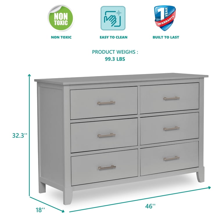 Dream On Me Universal Double Dresser in Metallic Grey Model #599-MGREY -  Walmart.com