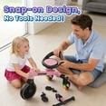 thumbnail image 6 of ‌JoyStone 3-in-1 Toddler Drifting Tricycle for Ages 1-5 Years, Kids Trike with Adjustable Handlebar & Colorful Lighting, Baby Balance Bike Ride-on Toys Gift for Boys Girls, Pink, 6 of 13