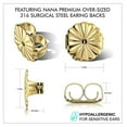 thumbnail image 6 of Nana Princess Halo Earrings with Pure Brilliance Zirconia in Sterling Silver Mounting, Hypoallergenic - 5.5mm - Yellow Gold Plated, 6 of 7
