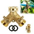 thumbnail image 3 of QHUDLV Hiessgozy Hose Splitter 2 Way, 3/4 Tap Y Splitter 2 Way Brass Garden Tap Splitter 2 Way Garden Hose Connector for Outdoor, Garden, Courtyard, Lawn, Kitchen, 3 of 9
