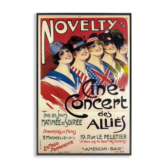 Stupell Industries Vintage Novelty Concert People Painting Black Framed Art Print Wall Art, 12 x 18