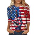 thumbnail image 2 of Xdegoge Cancel Order Online Delivery Placed Today Fourth of July Shirts for Women 3/4 Sleeve Shirts Patriotic American Flag T Shirt Star Graphic Striped Blouse Usa T Shirt Summer Tops Clearance, 2 of 5