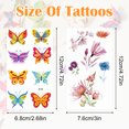 thumbnail image 1 of 14 Butterfly Flower Tattoo Stickers, 1 of 7