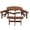 Brown, variant on 6-Person Circular Outdoor Wooden Picnic Table w/ 3 Built-in Benches for Patio,Backyard,Garden-Brown