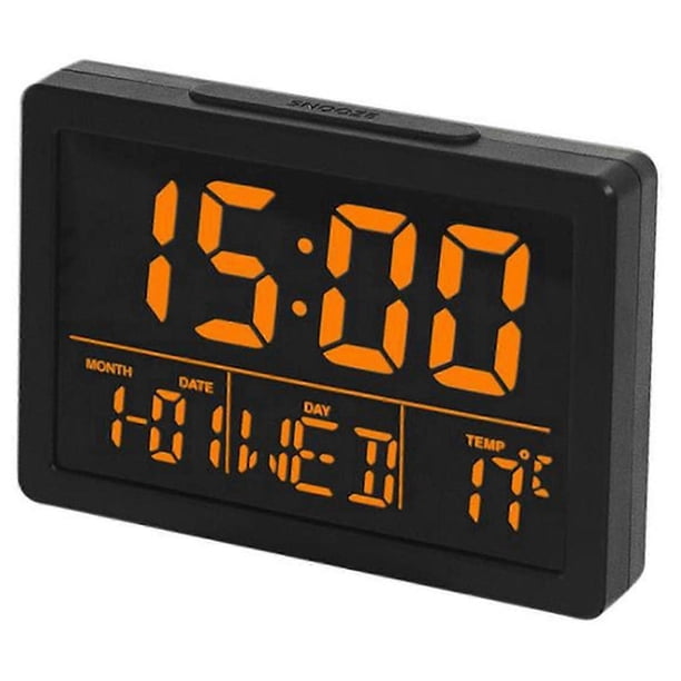 Digital Alarm Clock,Large Display LED Alarm Clocks,Time Date Day Temperature Display Alarm Clock fo Qhzl A-G