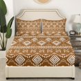 thumbnail image 3 of Erosebridal Bohemian Aztec Bed Sheets Set Full Size, Tribal Geometric Pattern Bedding Sets Full Size, Brown 4pcs, 3 of 7
