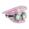 thumbnail image 2 of Sombrero plano con diamantes de imitación y gafas con purpurina Yinane sombrero de fiesta para Halloween Rosa, 2 of 8