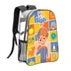 thumbnail image 1 of Blippi Mochila transparente temática, resistente y duradera, bolsa see-through para trabajo, deporte, universidad y viaje, 31 × 43 cm, 1 of 6