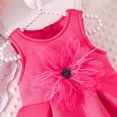 thumbnail image 3 of Afuyipoi Girls 3D Floral Princess Dress (0-6 Years) Soft Breathable Fabric 3D Floral Embellish Sleeveless Strap Style Flowy Princess Skirt Summer Play Party Wear Hot Pink Size 4T, 3 of 10