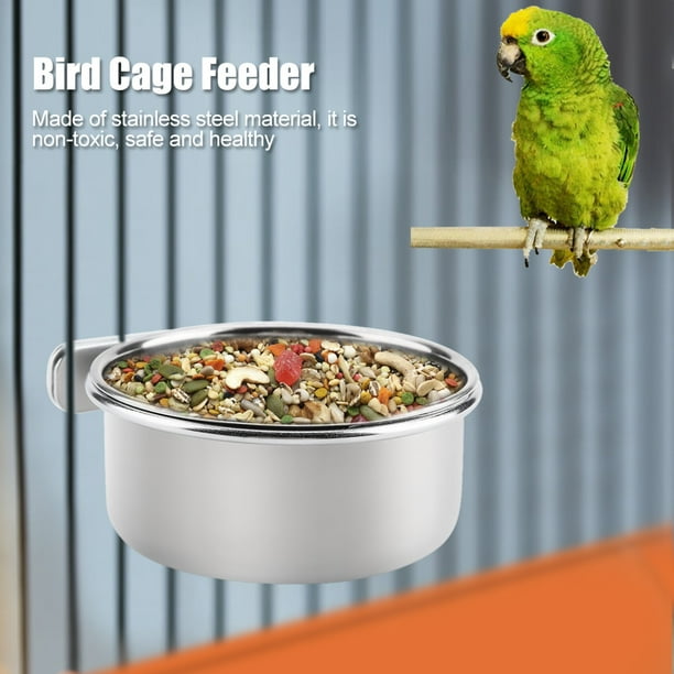 LYUMO Stainless Steel Food Water Feeding Bowl Parrot Parakeet Feeder