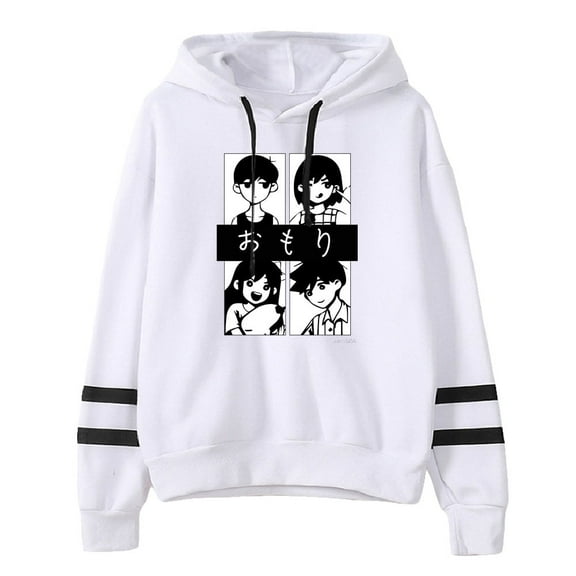 Omori Merch Unisex Hoodie, Pocketless Casual Sweatshirt, Stylish Long-sleeved Pullover.,M,White