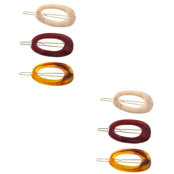 KONTONTY 3Pack Geometric Hair Barrettes Alloy Hair Holding for Girls Party