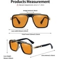 thumbnail image 4 of Gafas de sol de aviador cuadradas para mujer y hombre, gafas de sol de aviador retro, 4 of 5