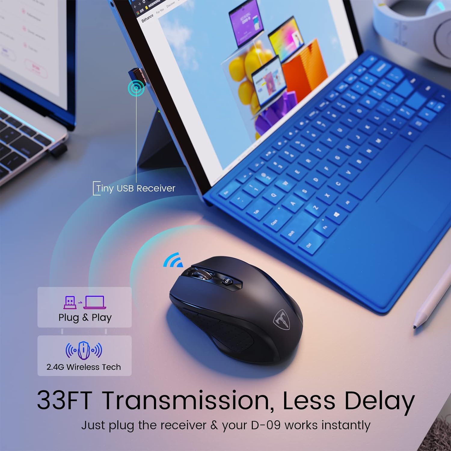 VicTsing 2.4G Wireless Ergonomic Computer Mouse photo 8