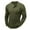 Army Green, variant on Goodtrade8 Fall Tops for Men Button Cotton Athletic Long Sleeve Green Crew Neck Solid Color Shirt Winter for Men