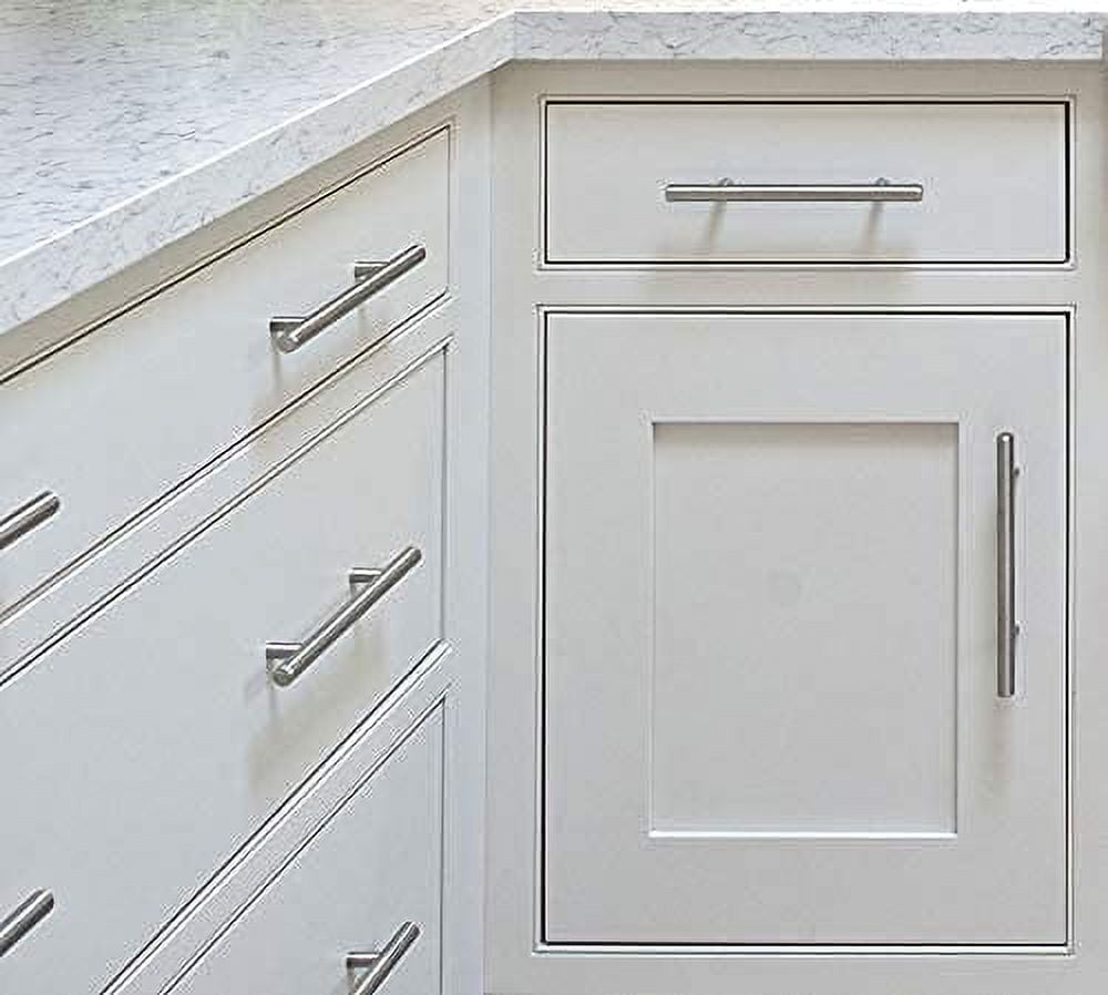 Goldenwarm 10 Pack Cabinet Handles Brushed Nickel Cabinet Pulls Drawer Handles for Kitchen Door Bedroom Dresser Bathroom Wardrobe Hardware,8-4/5 inch Hole Centers
