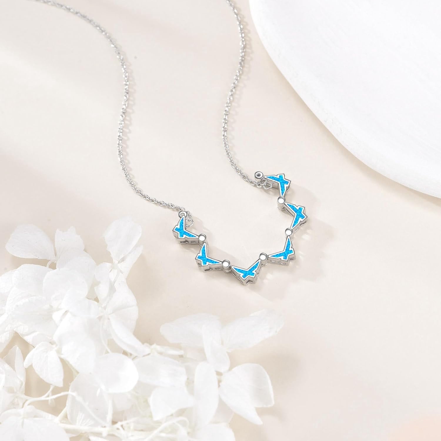 Star of David Necklace 925 Sterling Silver Butterfly Folding Hexagram Pendant Necklace Jewelry for Women
