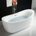 thumbnail image 3 of WoodBridge 71" x 32" Whirlpool Water Jetted and Air Bubble Freestanding Bathtub, B-0034 / BTS1611, 3 of 14