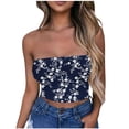 thumbnail image 1 of Tube Top for Women, Sleeveless Strapless Solid Color Polyester Top with Elastic Band, Regular Length, Blue L, 1 of 5